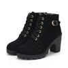 New Autumn Winter Women Boots Lace-up S Lidos Quality PU Fashion Skin Ankle Boots