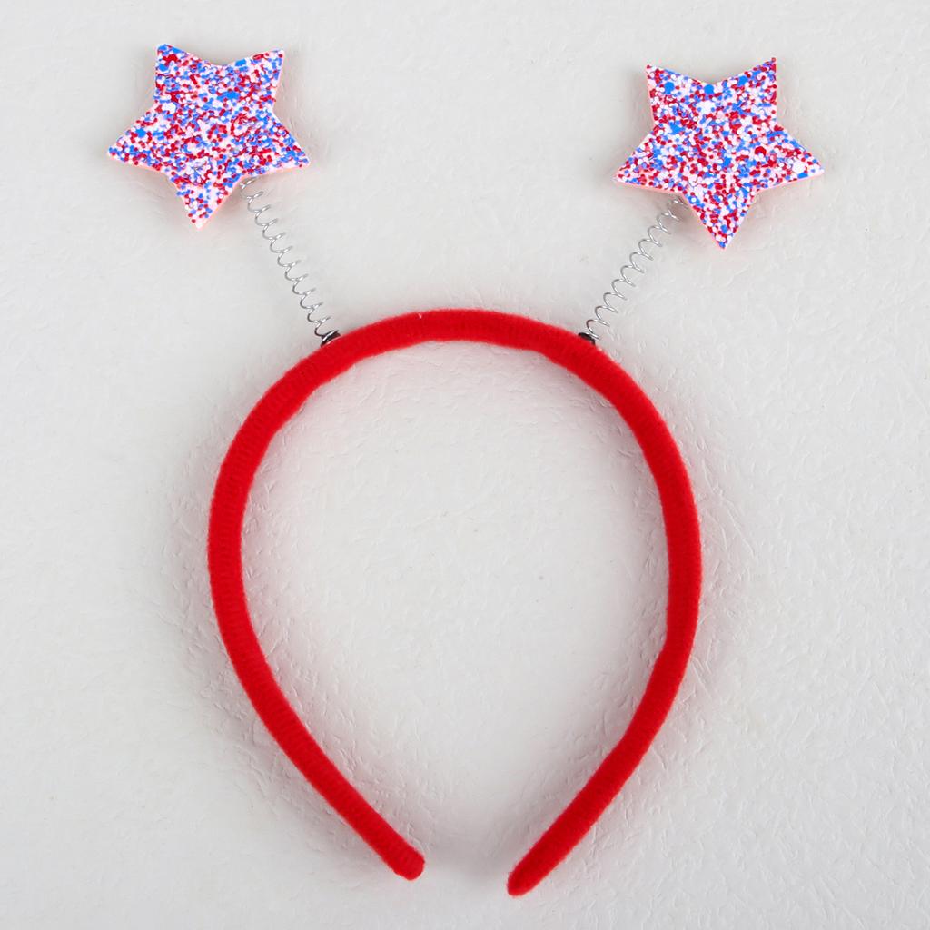 Independence Day Headbands Satr Shape with Shiny Glitter Deisgn 4th of July Hair Band Patriotic Holiday Party Hair Accessories