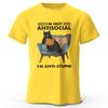 Unisexs I Am Not Anti Social Printed Tshirt Cotton Oversized Funny Cat Graphic Tees For Unisex Unisex Summer Tops