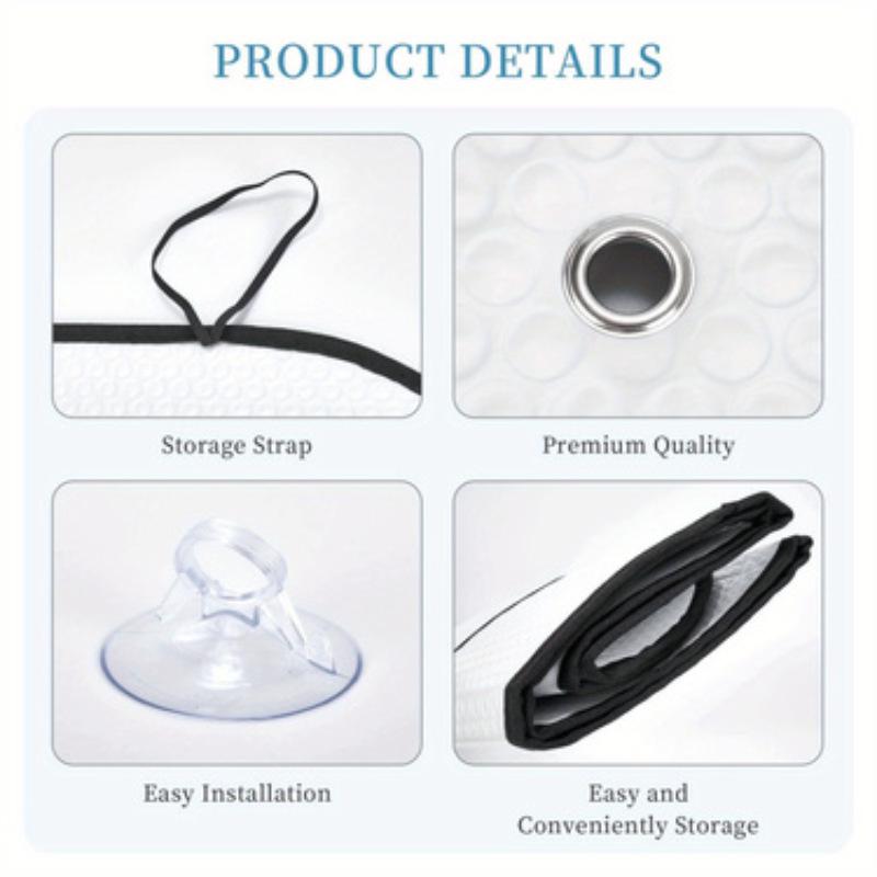 Universal Front Windshield Aluminum Foil Sunshade - Easy Installation & Storage