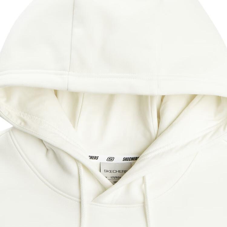 Skechers Colorful Casual Series Fleece Lined Knitted Hoodie Unisex Hoodies Cotton-Candy-White L423U160-0074