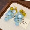 Red Berry Cluster Drop Earrings Fruit Inspired Dangle Earrings Gold Tone Hook Earrings for Women