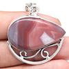 Pendant Banded Agate Gemstone Handmade Gift For Her Silver Jewelry 1.75"