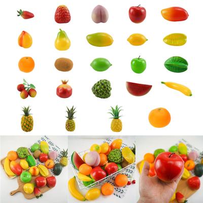 6 Stück künstliche Früchte, gefälschte Früchte, Simulation von Früchten, Fotografie-Requisiten für Küchenpartys, Dekorationen, 24 Obstsorten