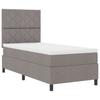 Box Spring Bed with Headboard Taupe 100 x 200 cm Fabric