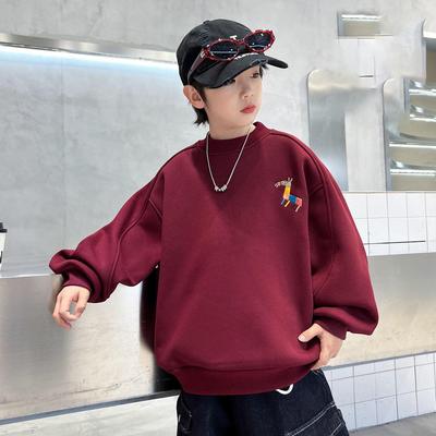 Felpa con cappuccio girocollo stile coreano per ragazzi, collezione Primavera/Autunno 2026, per bambini taglia Media e Grande