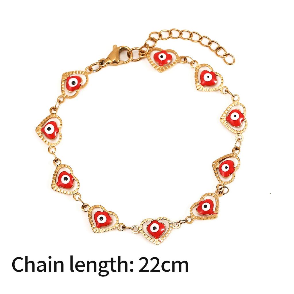Fashion Stainless Steel Bracelet Loving Evil Eye Enamel Bead Jewelry Men and Women Devil Eye Bracelet Mexico Turkish Boho Gifts