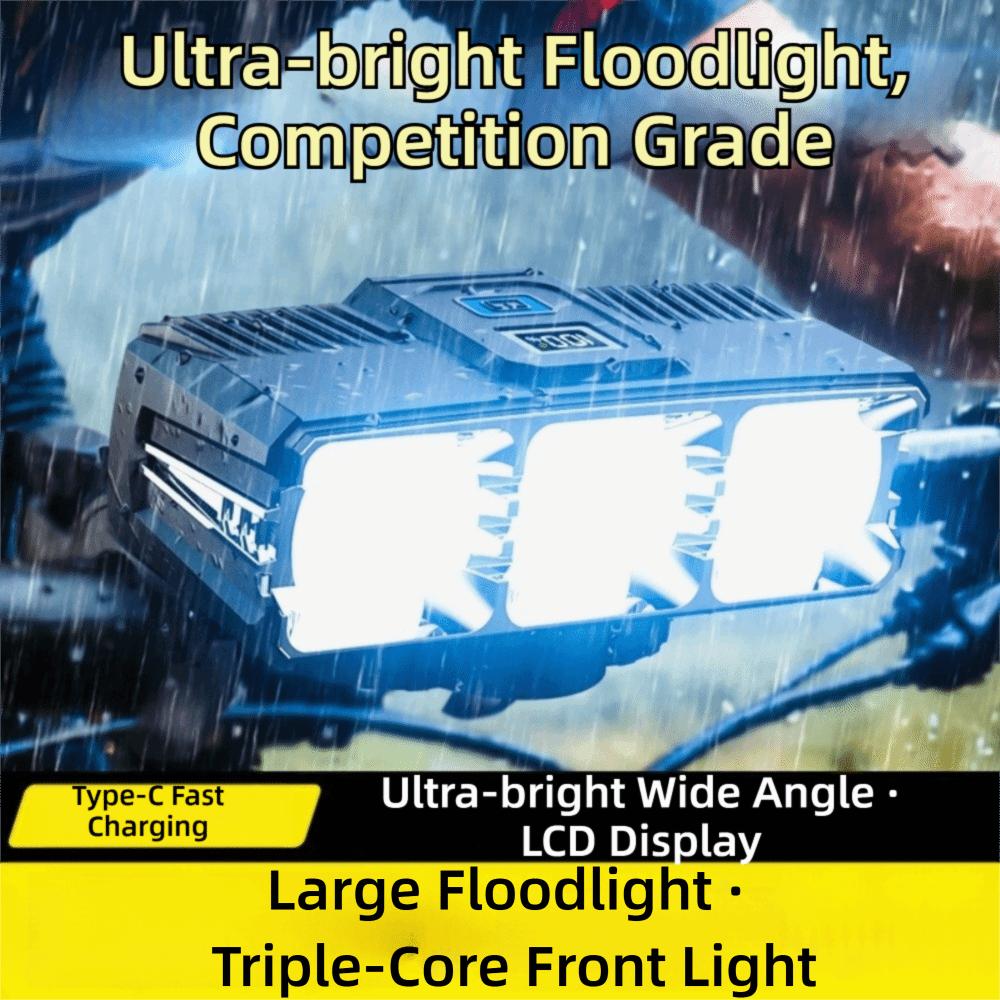 Solar Charging Bike Headlight Waterproof ABS Cycling Light New Handlebar Lamp Outdoor Riding