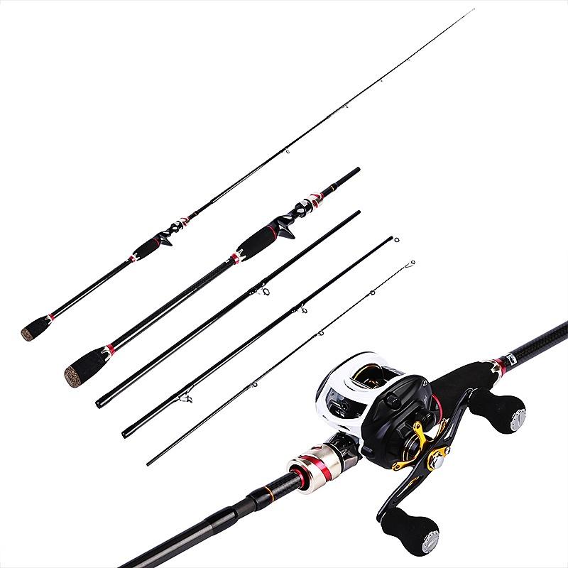 Casting Rod 2.1M 4 Piece Carbon Graphite Portable Baitcast Rod Inshore Fishing Pole Freshwater