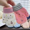 Baby Girls Cute Colors Cartoon Bow Plush Thickened Warm Gloves Children Soft Outdoor Windproof Warm Gloves Kids Gloves