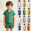 Jongens Katoenen Korte Mouw Shirt met Opstaande Kraag - Comfortabele Zomer Tops