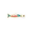 2 PCs Brass Ocean Jewelry Charm Pendant 18K Gold Plated Multicolor Enamel Fish Pendant For DIY Necklace Making 27mm X 6.5mm