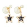 25 Early Spring Deep Sea Blue Glass Star Pendant Metal Earrings Women Earrings Gold E3666WOMVE-D92B