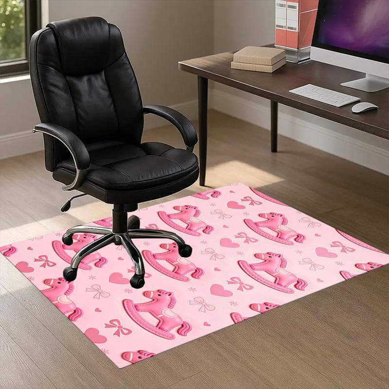 

Rocking_horse Heart Pattern Area Rug, Office Carpet Indoor Outdoor Entrance Doormat, Non-Slip Soft And Comfortable, Living Room, c122045 60cm by 90cm
