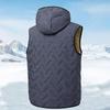 Men's Autumn and Winter Thickened Down Vest with Hood Comfortable and Warm Suitable for Daily Life Shopping and Travel