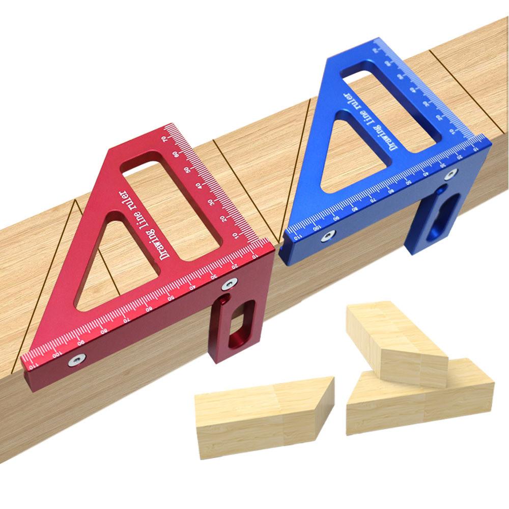 Woodworking Square Protractor Aluminum alloy Miter Triangle Ruler 3D Multi Angle Layout Measuring Ruler