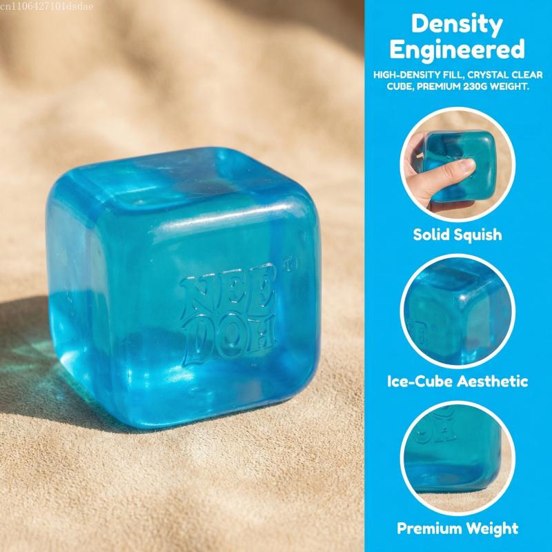 Schylling Needoh Nice Cube Stress Relief Toy | Super Solid Squish Sensory Fidget | Slow Rising Ice Cube Anxiety Relief 230G