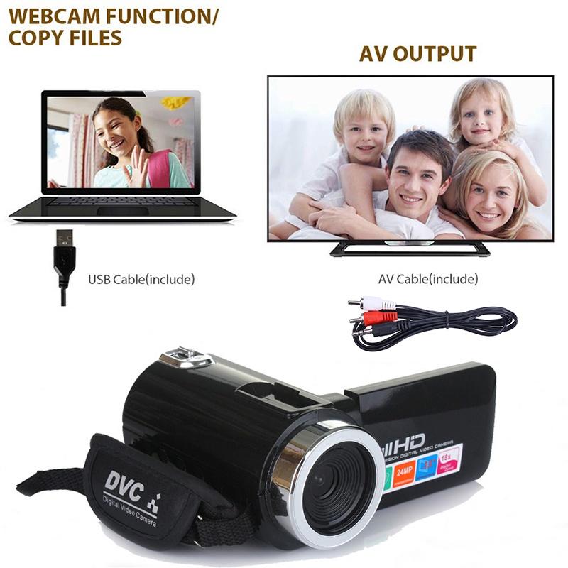 Videocamera 4K Full HD Videocamera 2400 MP Videocamera per visione notturna IR Schermo LCD touch da 3 pollici Fotocamera zoom 18X con microfono