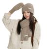 3Pcs Set Winter Hat Scarf Touchscreen Gloves Unisex Knitted Warm Beanie Neck Warmer Gloves Set For Autumn Winter Outdoor Daily Wear