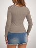 Women's Slim Fit Casual Striped Long-Sleeve Autumn Base Layer Top