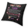 Wonderful Daughter Mom Love Saying Square Pillowcase Polyester Linen Velvet Creative Decorative Throw Pillow Case Cushion 18"