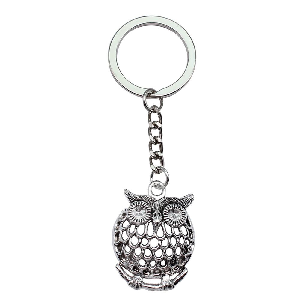 Pfauen Emaille Charms Eulen Schlüsselanhänger Vogel Anhänger Schlüsselring 28mm