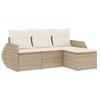 VidaXL Salon de Jardin avec Coussins 4 pcs, Canapés de Terrasse, Ensemble de Meubles de Patio, Mobilier d'Extérieur, Beige 3253605