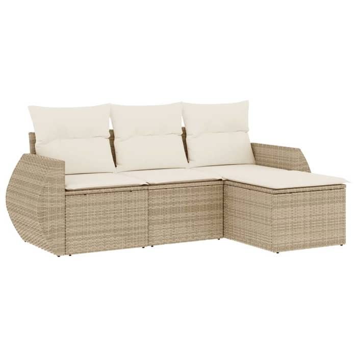 VidaXL Garden Lounge Set with Cushions 4 Pcs, Patio Sofas, Patio Furniture Set, Outdoor Furniture, Beige 3253605