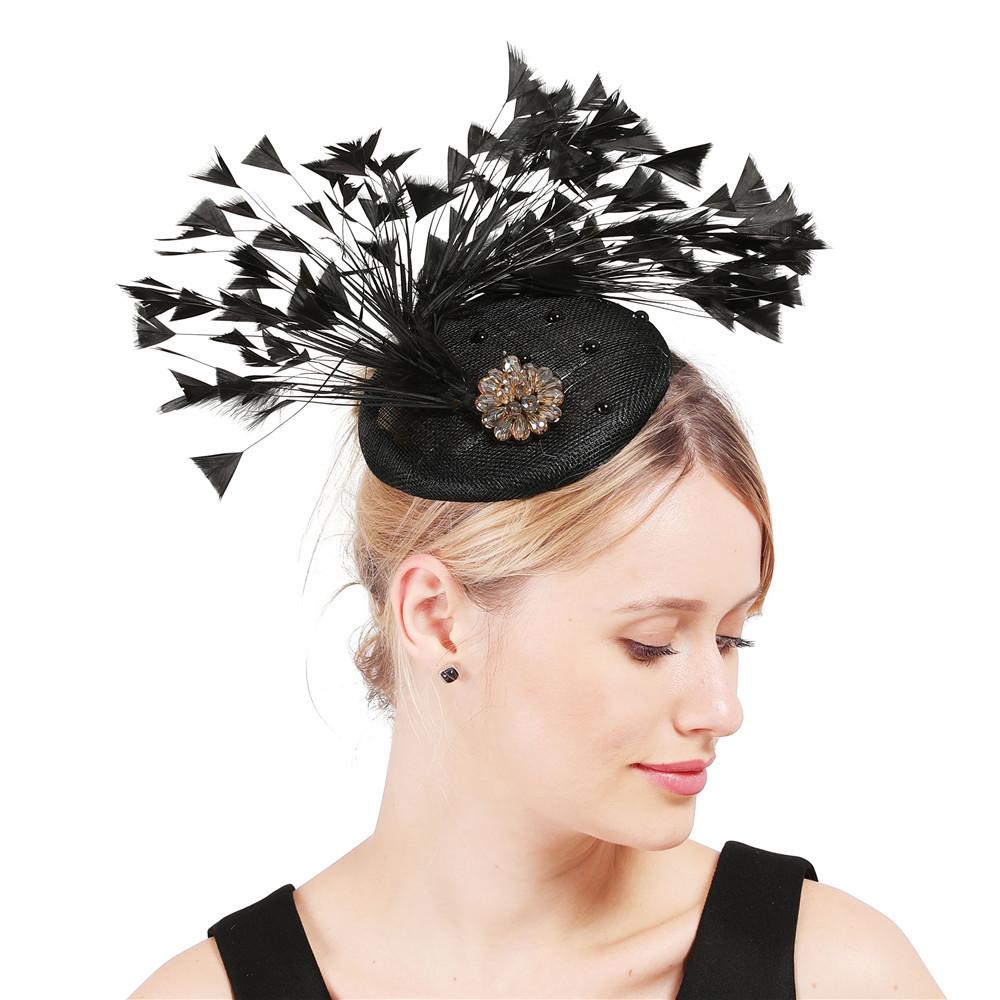 New Top Hat Linen Ladies Hat Feather Shape Bridal Top Hat Wedding Banquet Linen