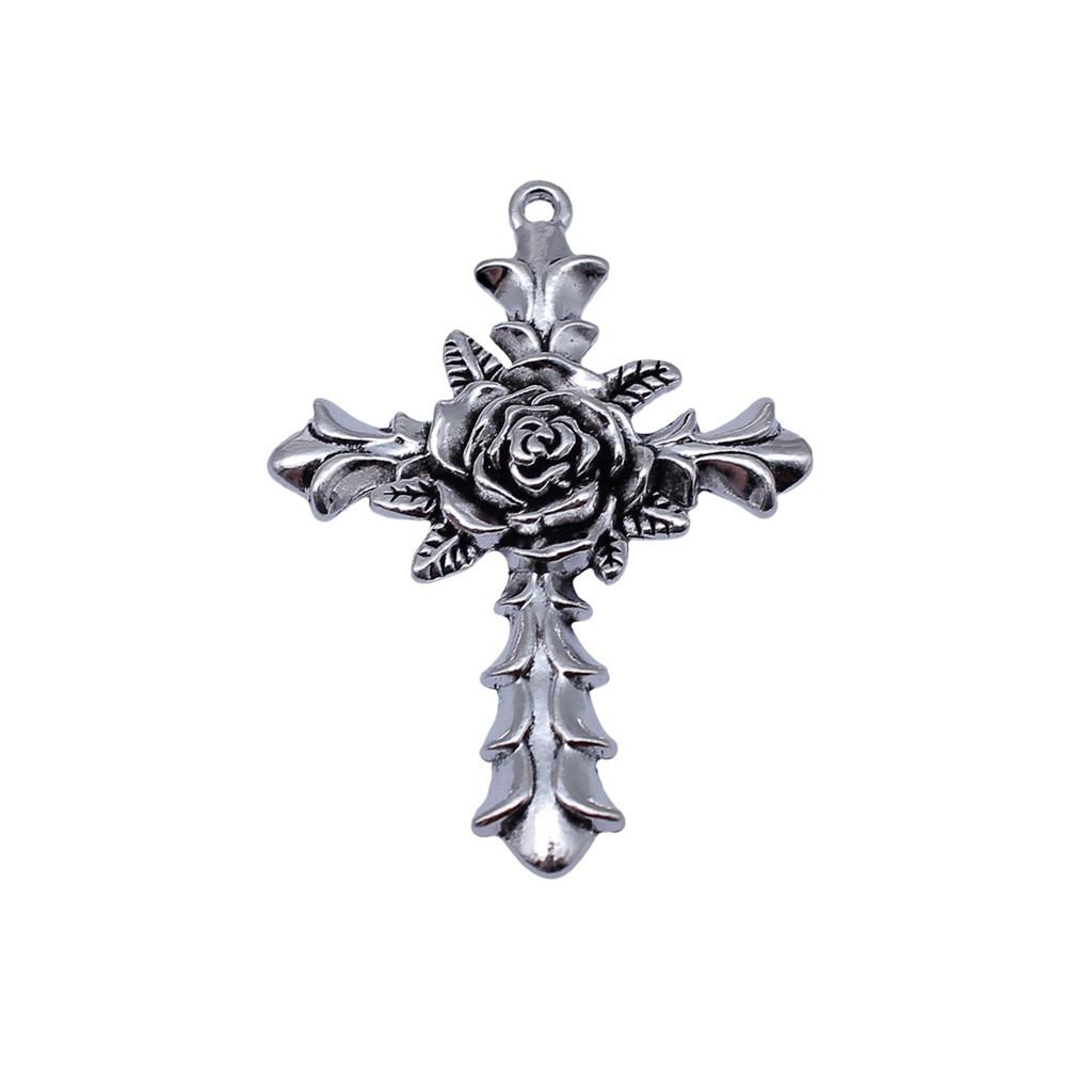 Hollow Cross Charms Multi Color Alloy Pendants For Gothic Christian Jewelry Accessories