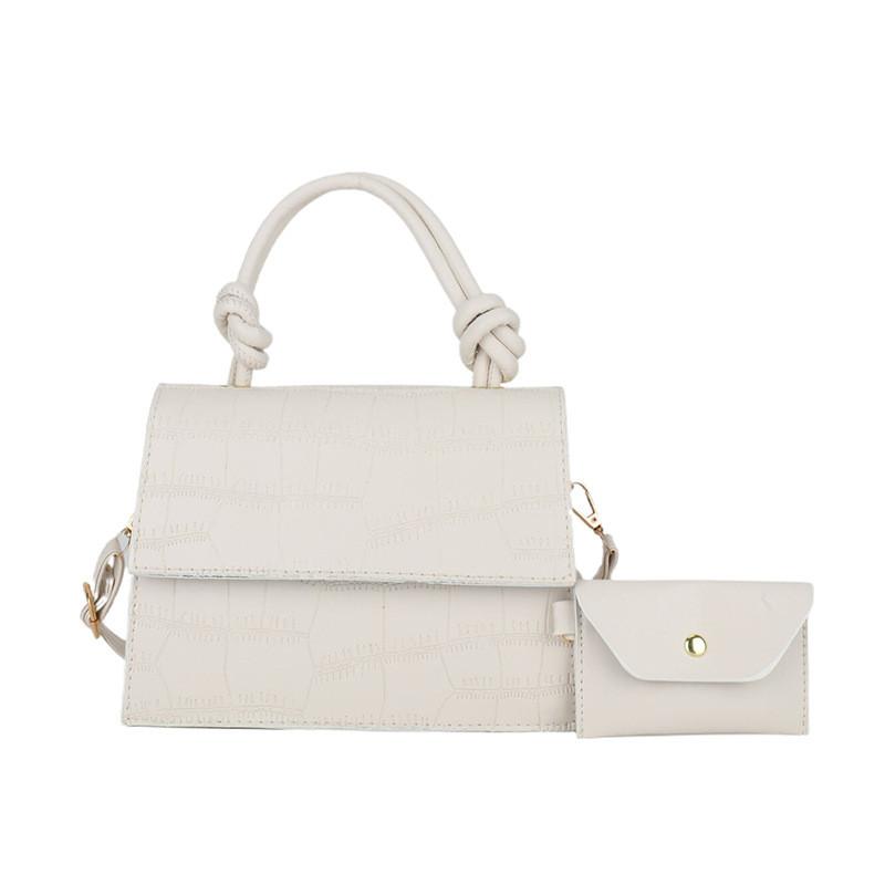 Single Texture Stone Shoulder Crossbody Bag Solid Color Handbag Women Gifts