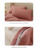 "Pure Color Sanded Four-Piece Bedding Set - Simple Style Quilt, Bedsheet for Dorms, Autumn/Winter."