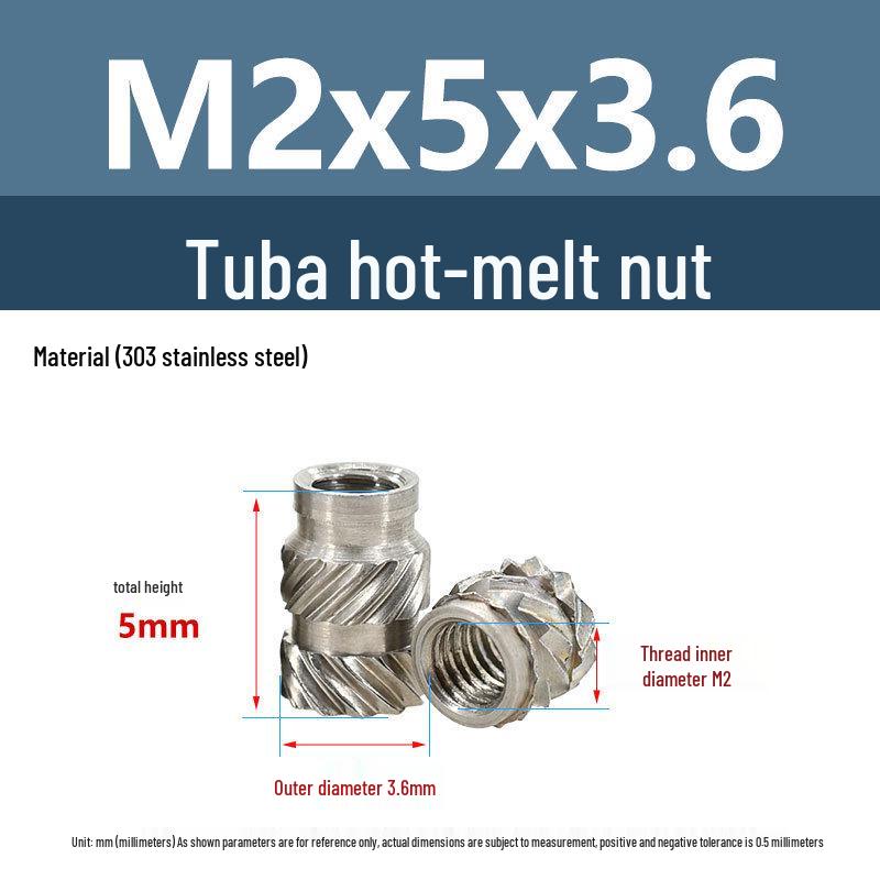 Stainless Steel Pre-embedded Injection Molding Knurled Nut M2M3M4