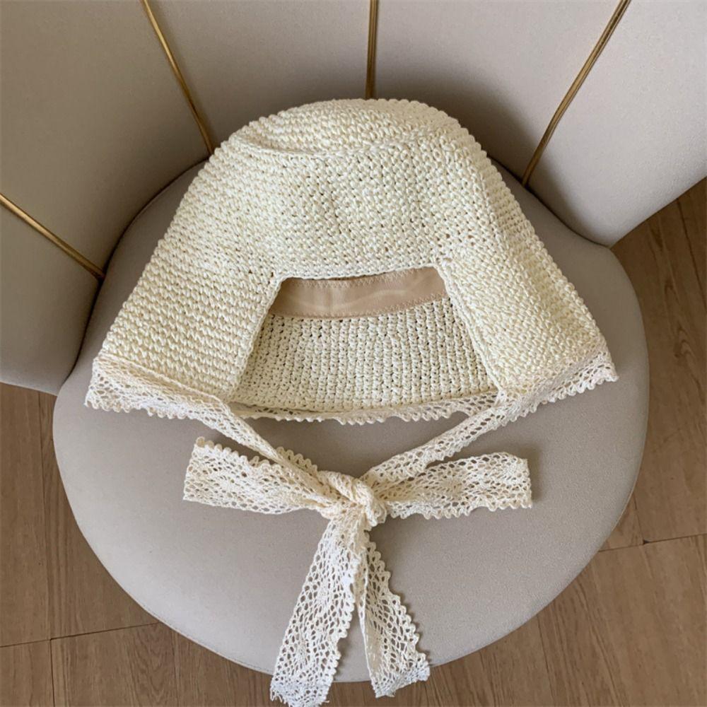 Large Brim Straw Hat Sun Protection Sunshade Hat New Straw Sun Visors  Women Girls