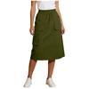 Women Casual Elastic High Waisted Skirt With Pockets