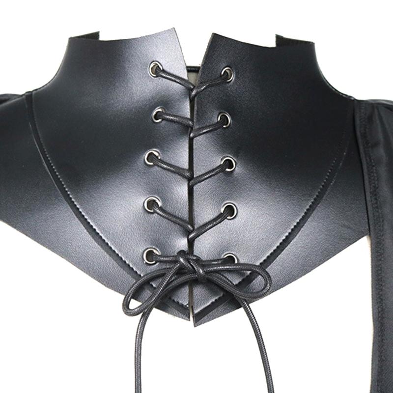Mittelalterliches Steampunk-Schal Renaissance Einzelschulterumhang Kostüm Cosplay Halloween-Party Halbumhang Schwarz