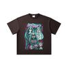 260 GSM Double Yarn 32 Count 100% Cotton Vocaloid V1 Hatsune Miku Print Unisex Heavy Cotton T Shirt