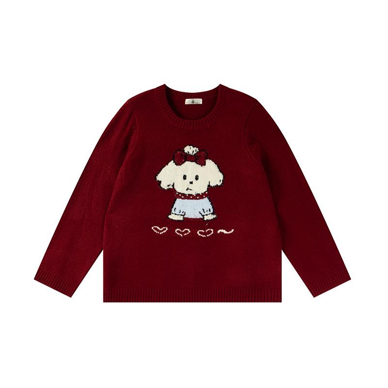 

2025 Winter Plus Size Cartoon Pattern Slimming Pullover Sweater F707 2XL малиновий