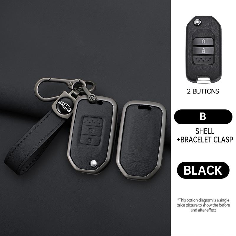 Interior Mouldings Zinc Alloy Car Key Case Cover Shell For Honda Civic Accord City Odyssey CR-V XR-V HR-V Vezel Jade Jazz Crider