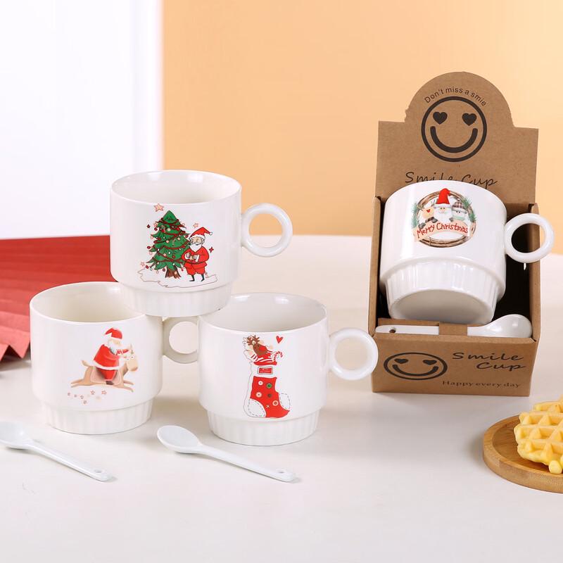 Christmas Ceramic Mug with Spoon