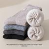 Winter and Autumn Mid-length Wool Socks with Embroidered Rolled Edges, Soft and Warm, Straight and Fluffy Socks, Versatile Socks