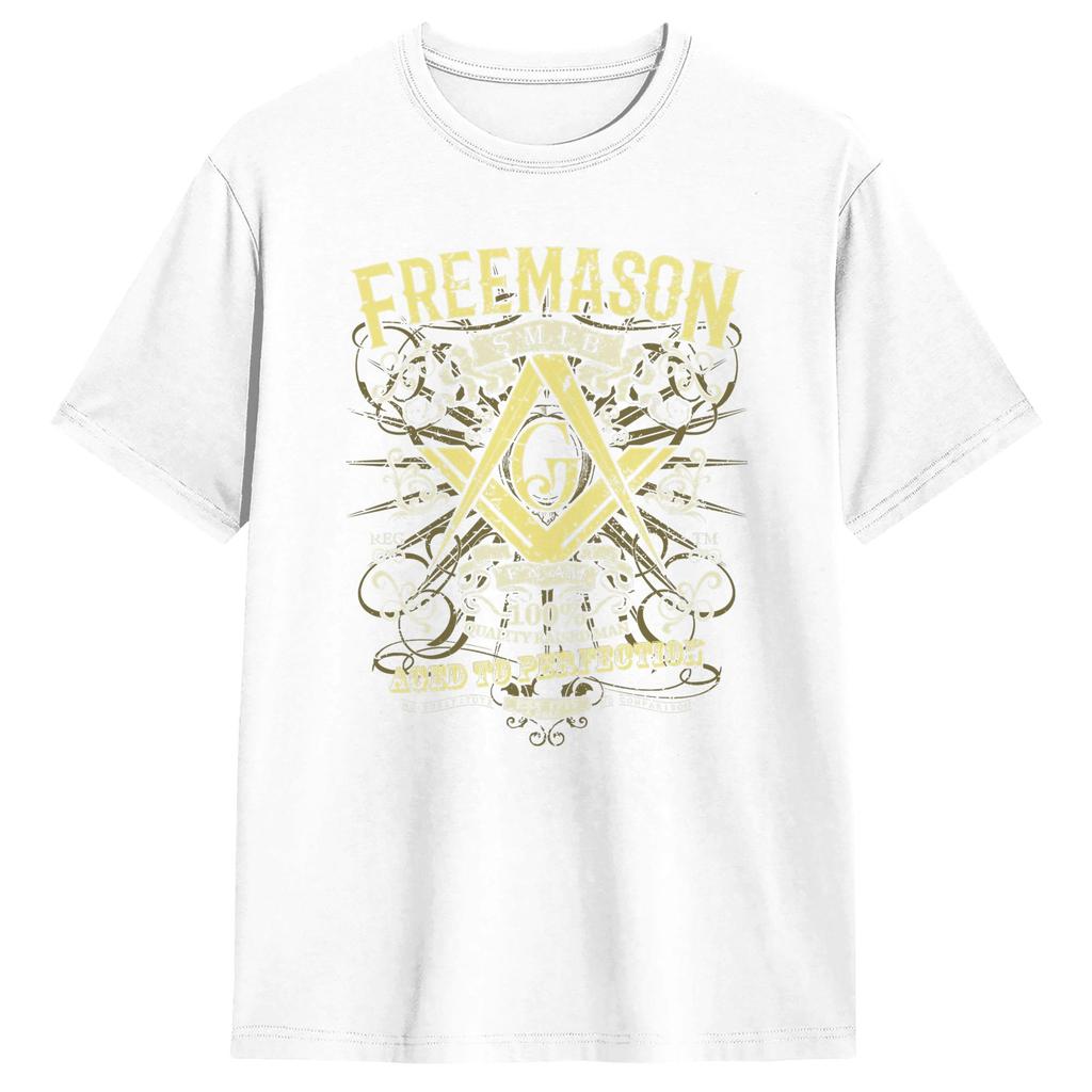 Unisex Masonic Mason Freemasonry T Shirts Cotton Tees Beach Vintage Short Sleeve T Shirt O Neck Popular Print Tee Shirt