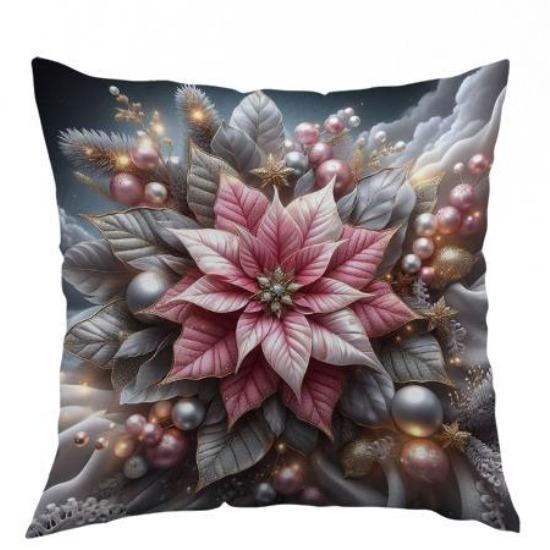 New Santa Claus Pillow Cover Polyester Printed Holiday Decoration Living Room Sofa Cushion Cover Bedroom Pillow