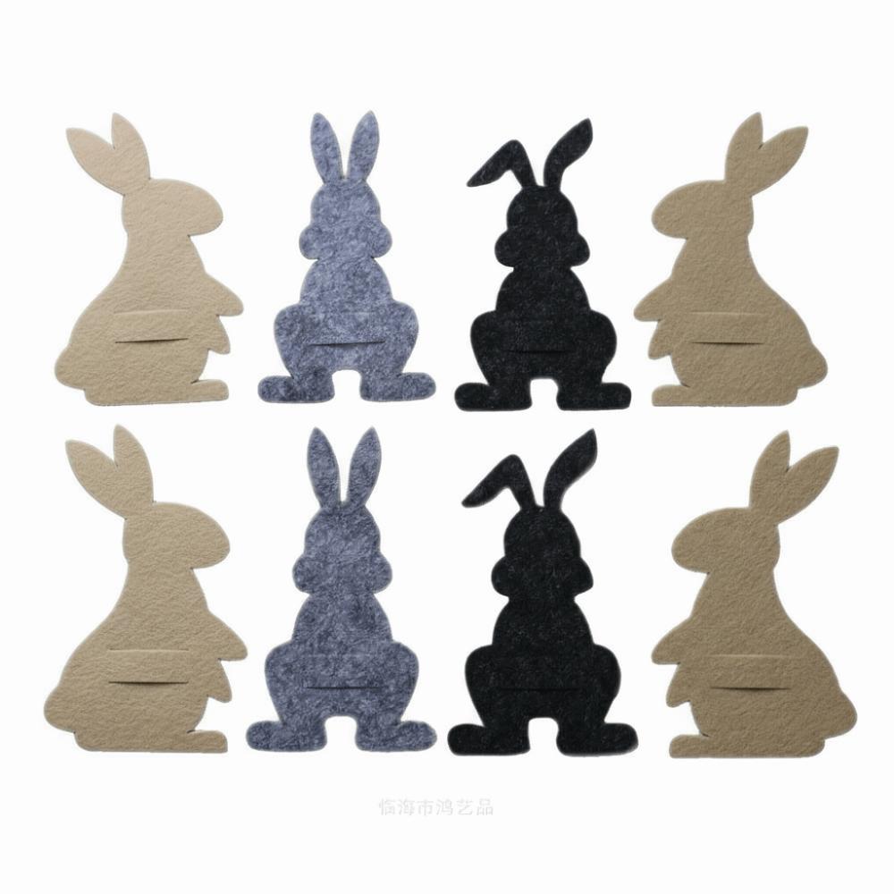 

8pcs/set Funny Easter Bunny Coin Clip Colorful Felt Unique Rabbit Cutlery Holders Cotton Cloth Cartoon Dinnerware Decor
