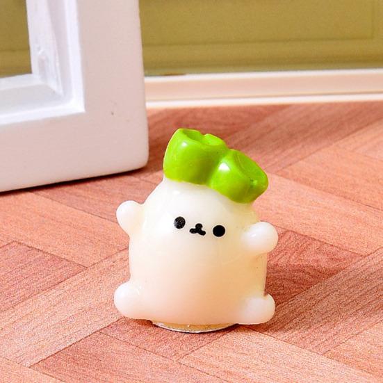 Cute Tiny Vegetables Resin Miniature Ornament Cartoon Scallion Figurine for DIY Dollhouse Fairy Garden Landscape Desk Office Decor