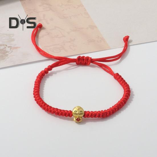 Armband mit geflochtenem Seil und Cartoon-Schlangenanhänger, verstellbar, handgewebt, das Jahr der Schlange, Neujahrsgeschenk