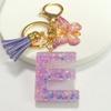 Purple Series Keychain Pendant Sequins Star Initial Letter Key Chain