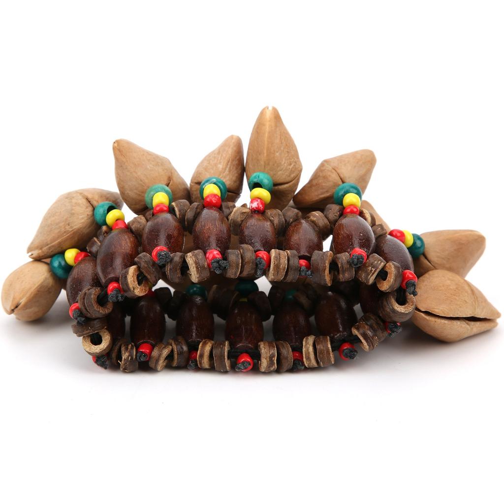 African Drum Bracelet HandMade Nut Shell Handbell Percussion Musical Instrument Supplies