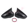 For Renault Clio 4 MK4 IV X98 2012-2016 2017 2018  Bright Black Pattern Add-on Side Rear View Mirror Covers Cap Horn Shape