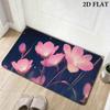 Allover Vibrant Wildflower Doormat Non Slip Entry Rug Bright Retro Floral Pattern Mat Indoor Entrance Kitchen Home Decor